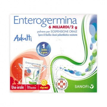 Enterogermina adulti 6 miliardi 2 grammi polvere per sospensione orale 10 bustine