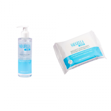 KIT STRUCCANTE VISO SAUGELLA ACQUA MICELLARE 200 ML + 25 SALVIETTE