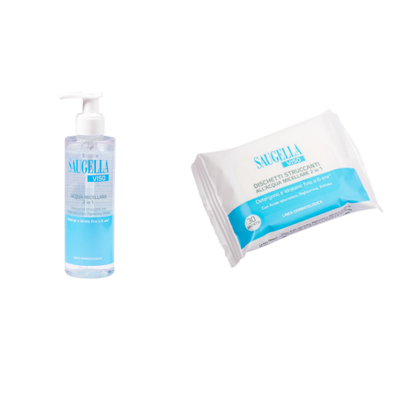KIT STRUCCANTE VISO SAUGELLA ACQUA MICELLARE 200 ML + 25 SALVIETTE KIT STRUCCANTE VISO SAUGELLA ACQUA MICELLARE 200 ML + 25 SALVIETTE