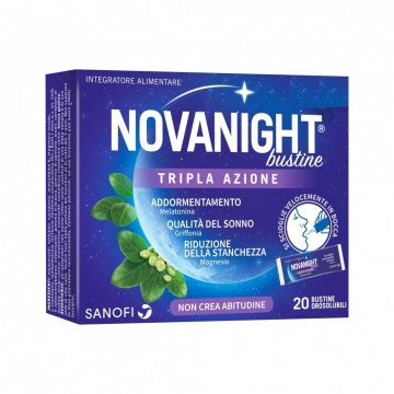 NOVANIGHT 20 BUSTINE OROSOLUBILI TRIPLA AZIONE MELATONINA E MAGNESIO