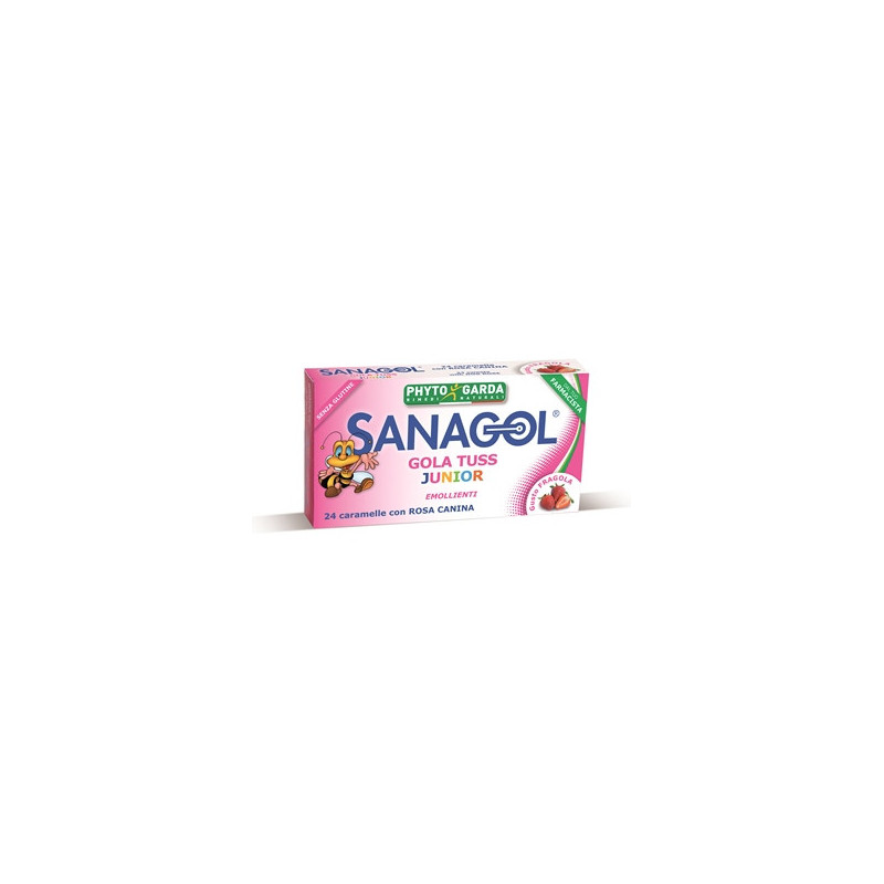 SANAGOL GOLA TUSS JUNIOR 24 CARAMELLE GUSTO FRAGOLA SANAGOL GOLA TUSS JUNIOR 24 CARAMELLE GUSTO FRAGOLA