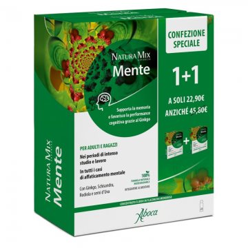 Aboca, Natura Mix Advanced Mente - Integratore per la Mente  10+10 flaconi