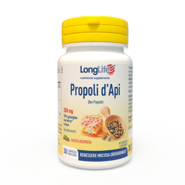 Phoenix LongLife, Propoli d'Api 200 mg - Integratore Alimentare 30 compresse masticabili