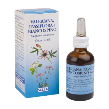 Sella Valeriana Passiflora Biancospino -  Integratore Sonno e Relax Gocce 30 ml