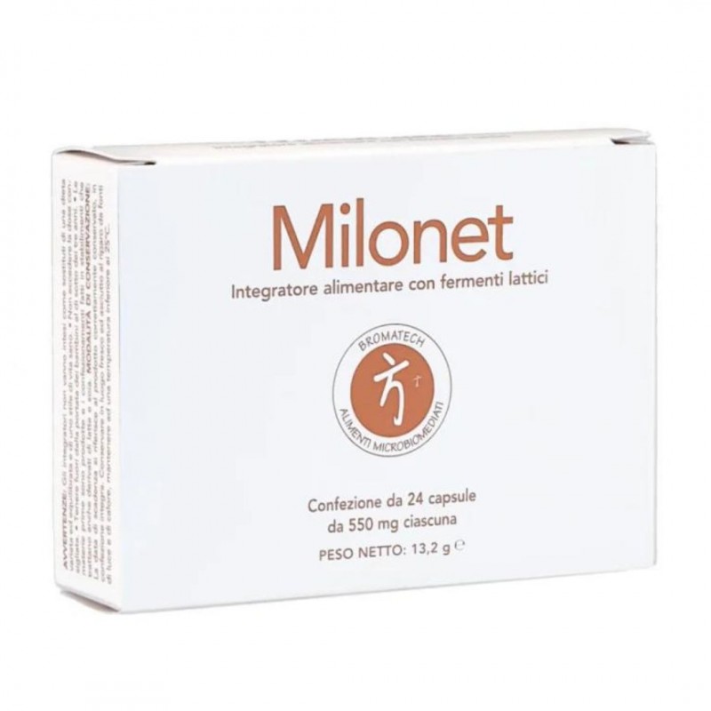 Bromatech Srl Milonet - Integratore Alimentare con Fermenti Lattici 24 Capsule Bromatech Srl Milonet - Integratore Alimentare con Fermenti Lattici 24 Capsule