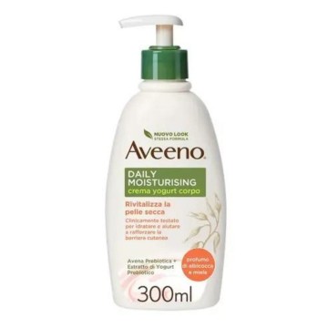 Aveeno Crema Corpo Idratante allo Yogurt, al profumo di Miele e Albicocca - 300 ml.