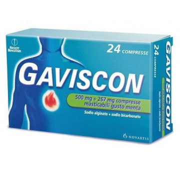 GAVISCON 24CPRMENTA500+267MG