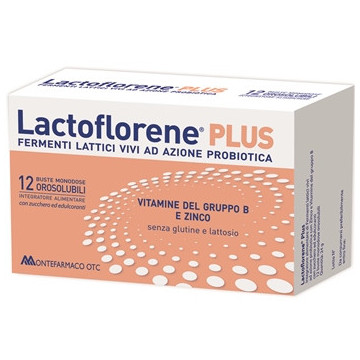 LACTOFLORENE PLUS INTEGRATORE FERMENTI LATTICI 12 BUSTINE OROSOLUBILI