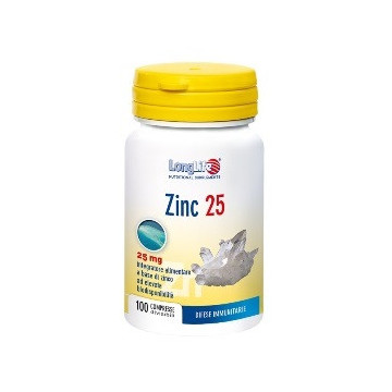 LONGLIFE ZINC 25 MG 100 COMPRESSE INTEGRATORE ALLO ZINCO