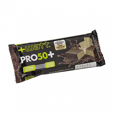 +WATT PRO50+ BARRETTA PROTEICA CIOCCOLATO BIANCO PER MASSA MUSCOLARE 50 G