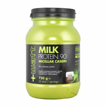 +WATT MILK PROTEIN 90 750 GRAMMI CACAO INTEGRATORE PER RECUPERO ENERGETICO