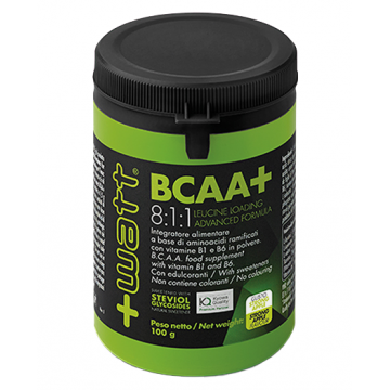 BCAA+ 8:1:1 LEUCINE LOADING ADVANCED FORMULA GUSTO STRONG APPLE 100 GRAMMI AMINOACIDI ESSENZIALI