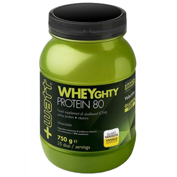 WHEYGHTY PROTEIN 80 GUSTO VANIGLIA 750 GRAMMI INTEGRATORE PROTEINE DEL SIERO DEL LATTE