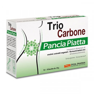 TRIO CARBONE PANCIA PIATTA INTEGRATORE 10+10 BUSTINE MONODOSE