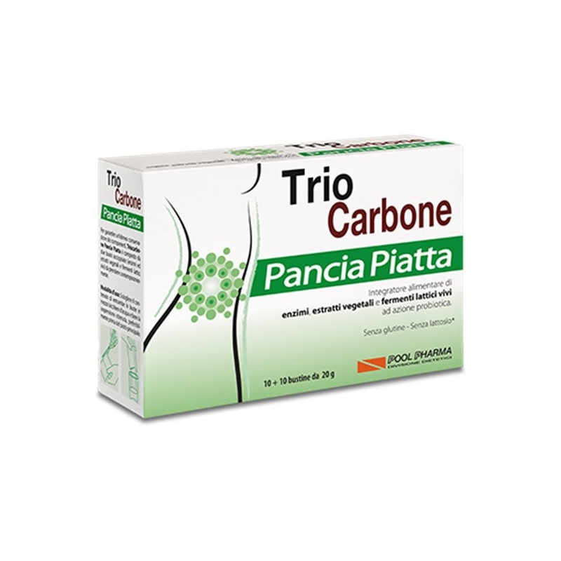 TRIO CARBONE PANCIA PIATTA INTEGRATORE 10+10 BUSTINE MONODOSE TRIO CARBONE PANCIA PIATTA INTEGRATORE 10+10 BUSTINE MONODOSE