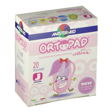 ORTOPAD BENDE OCCHI GIRLS JUNIOR 20 OCCLUSORI COTONE MASTER-AID