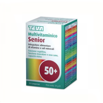 TEVA MULTIVITAMINICO SENIOR 50+ INTEGRATORE VITAMINE E SALI MINERALI 30 COMPRESSE